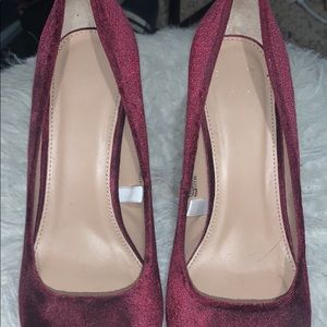 Red velvet heels